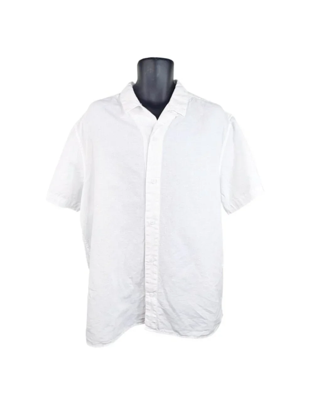 Linen-Blend White Banana Republic Button Down Cuba SS Shirt White Men’s XL TALL